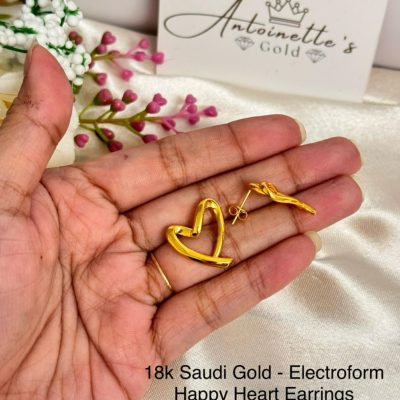 E112524 Electroform Happy Heart Earrings