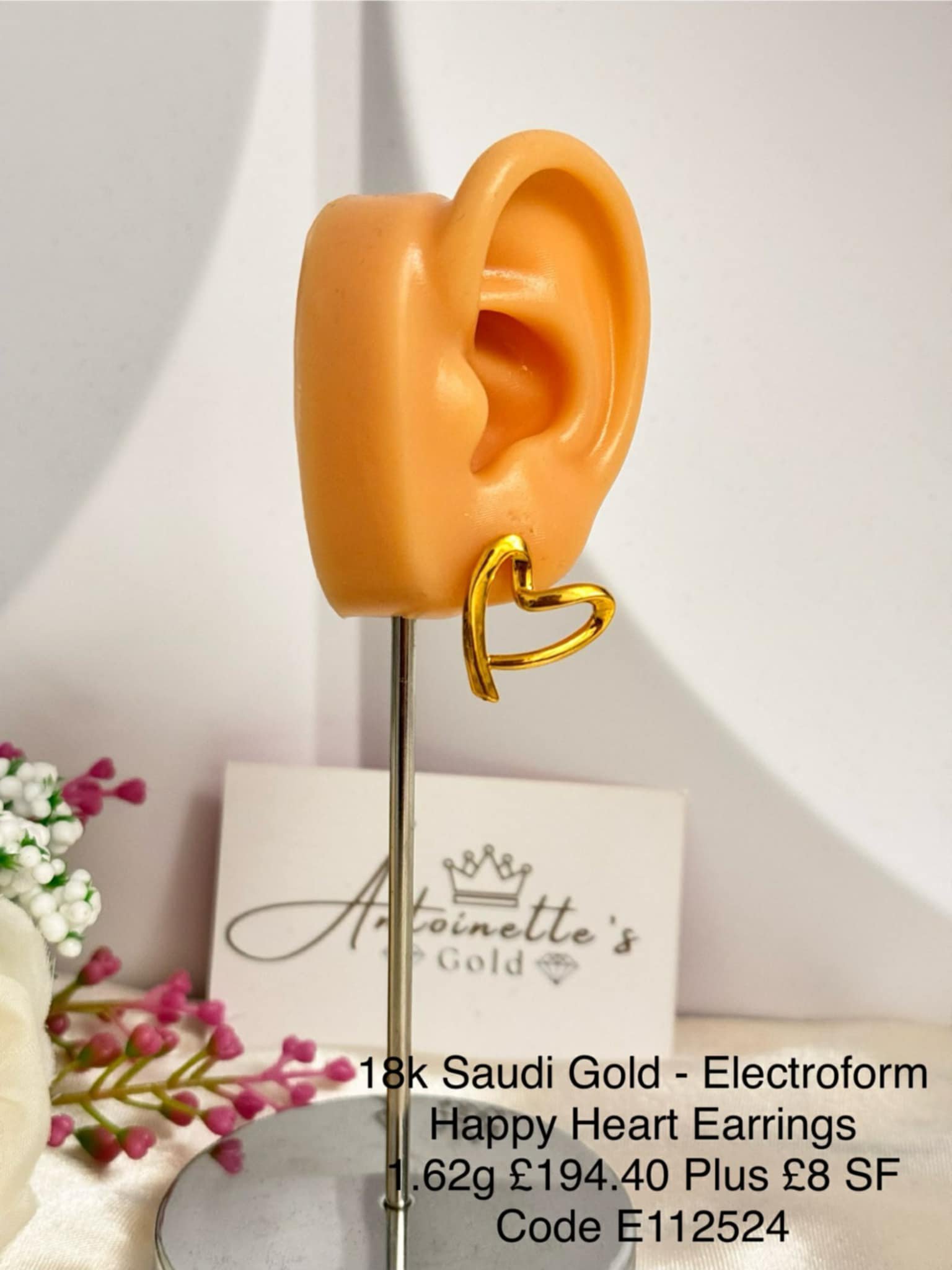 E112524 Electroform Happy Heart Earrings - Image 2