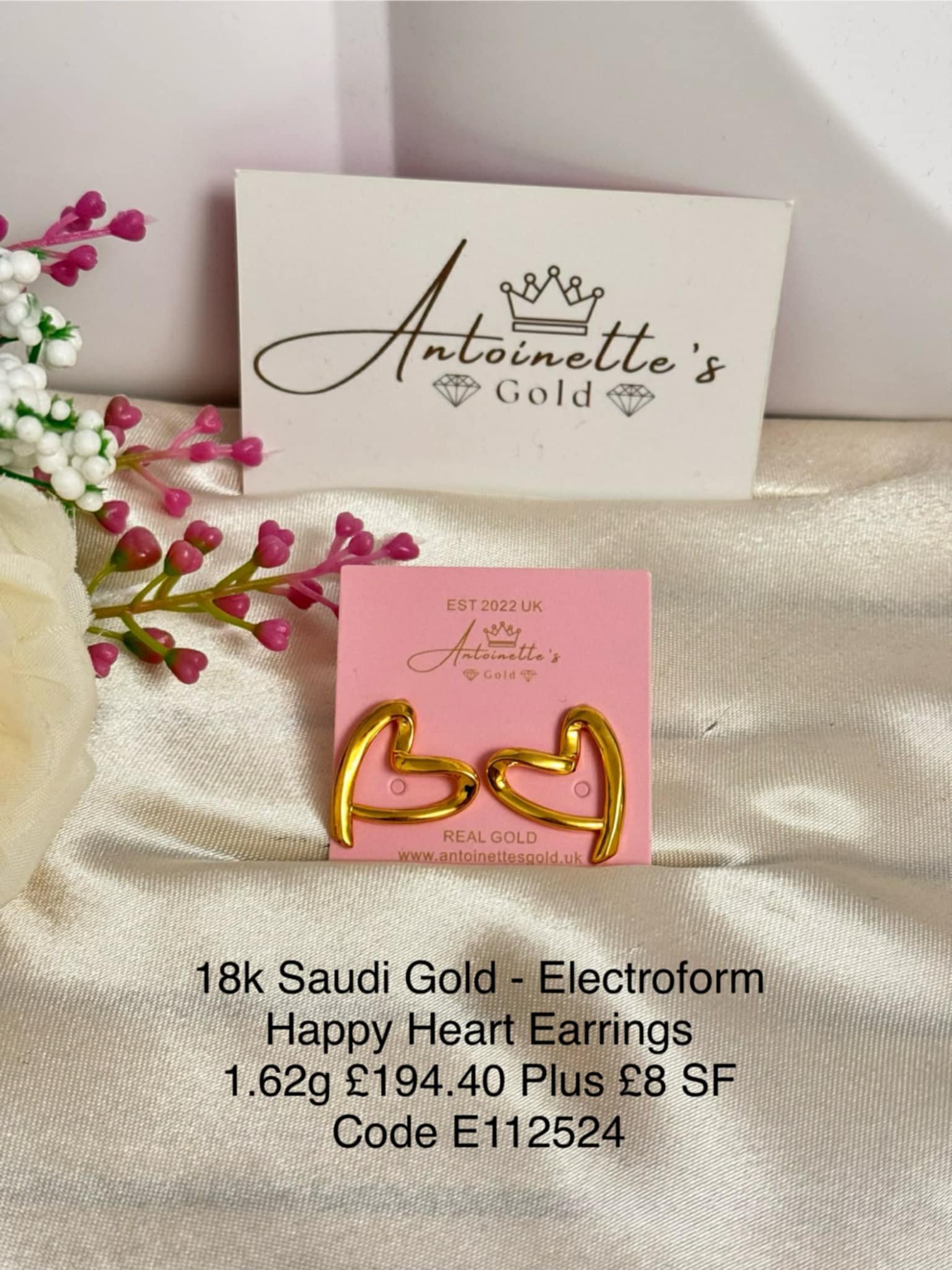 E112524 Electroform Happy Heart Earrings - Image 3