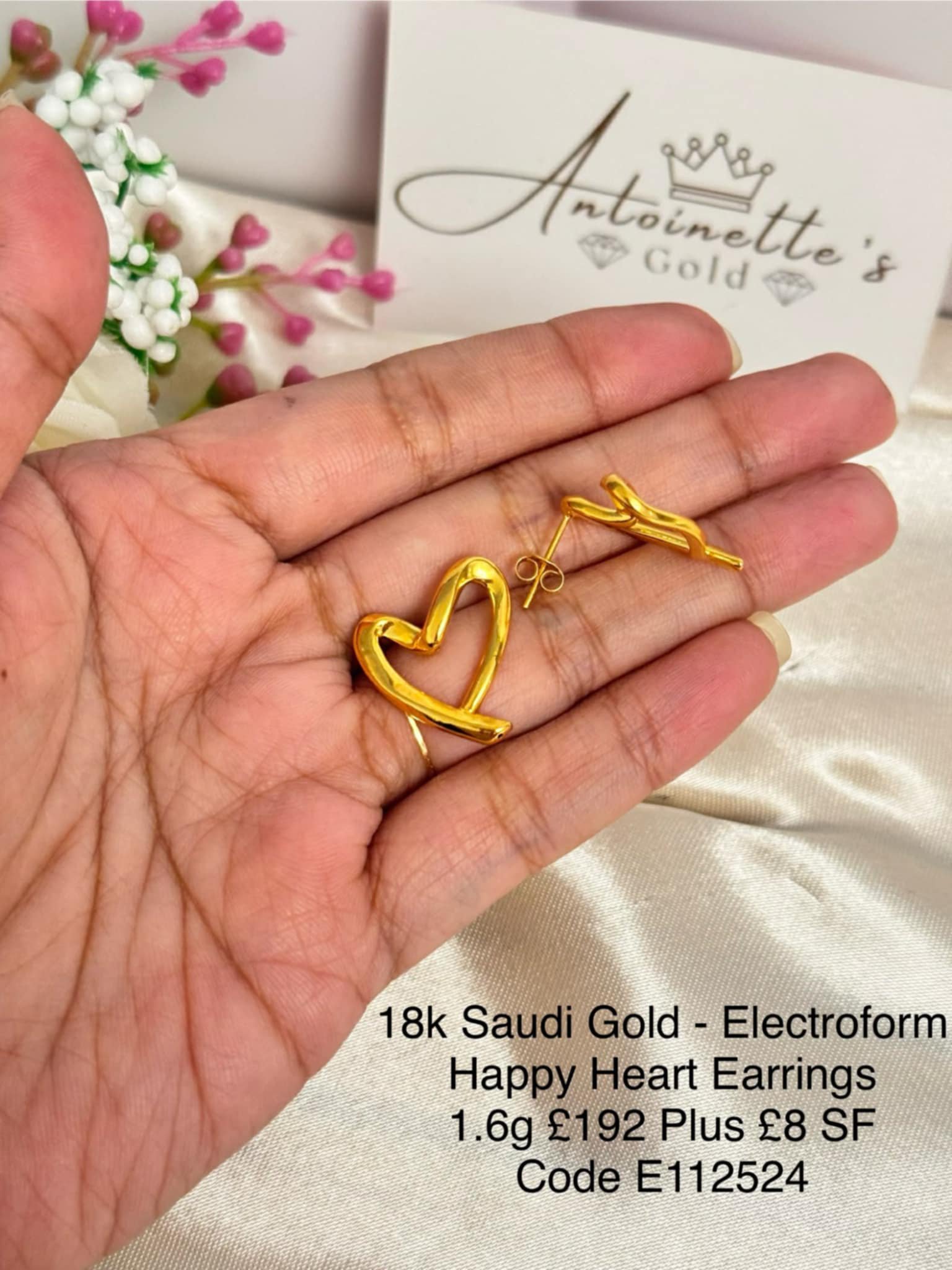 E112524 Electroform Happy Heart Earrings - Image 2