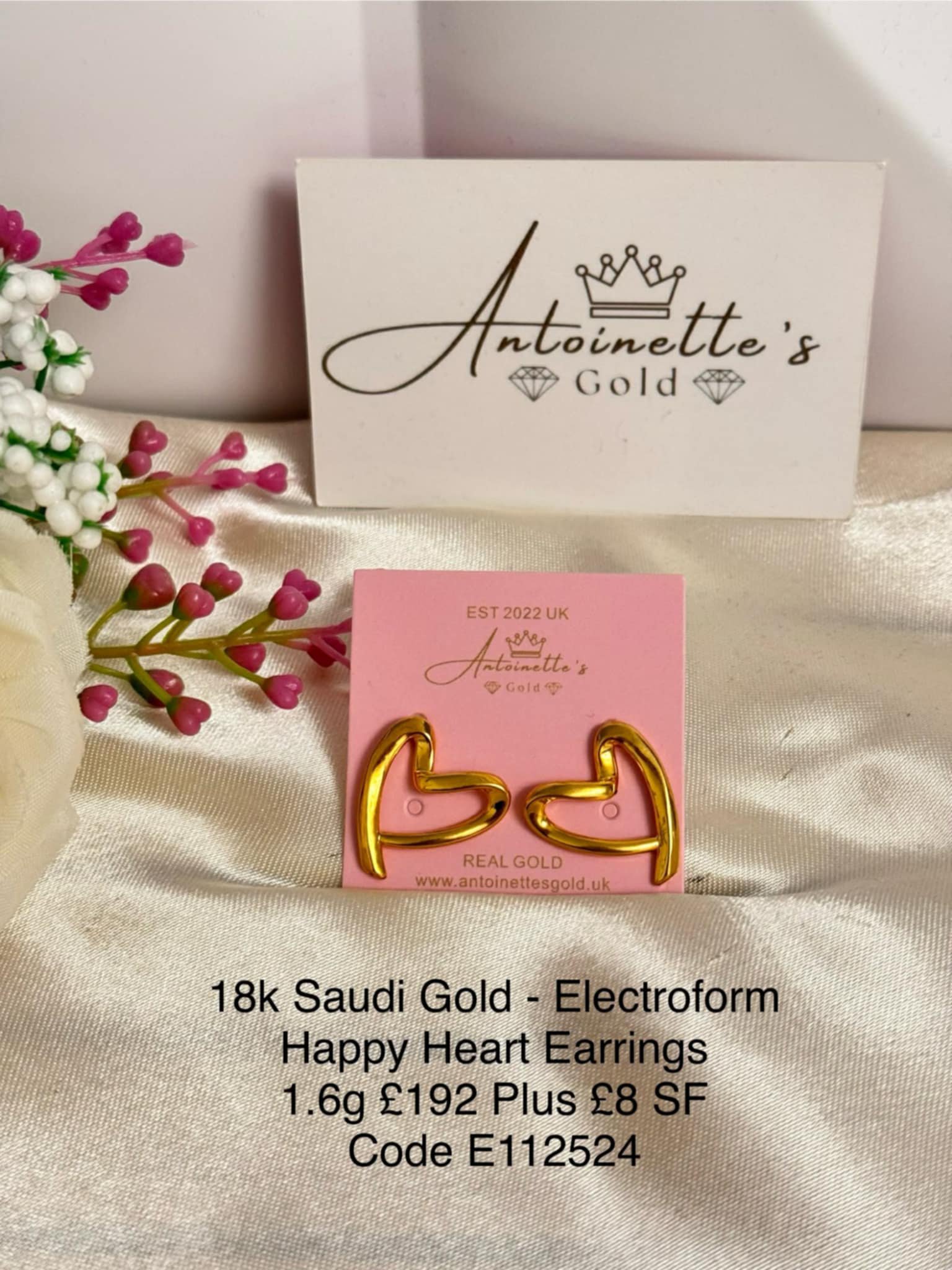 E112524 Electroform Happy Heart Earrings - Image 3