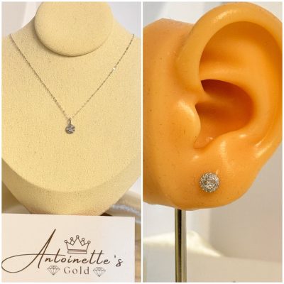 DS110131 0.24ct Natural Round brilliant and Baguette Cut Diamond Round Set