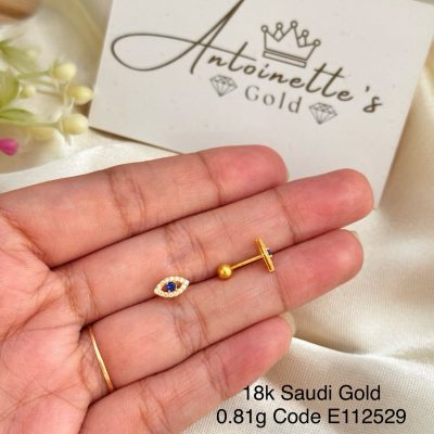 E112529 Evil Eye Screw Lock Earrings