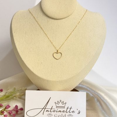 DN110155 0.108ct Natural Diamond Dainty Open Heart Necklace