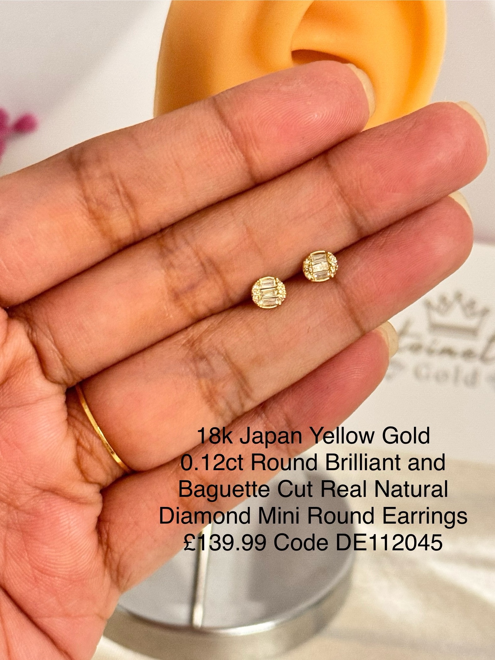 img_8548 DE112045 Mini Round Diamond Earrings - Image 3