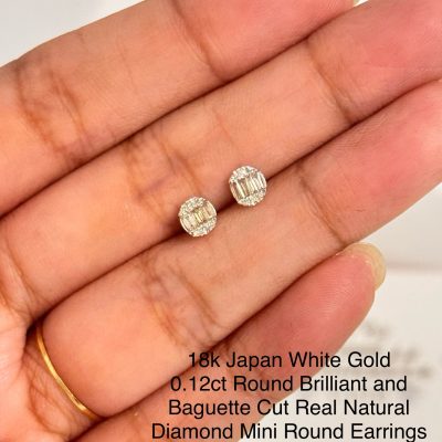 DE112045 Mini Round Diamond Earrings