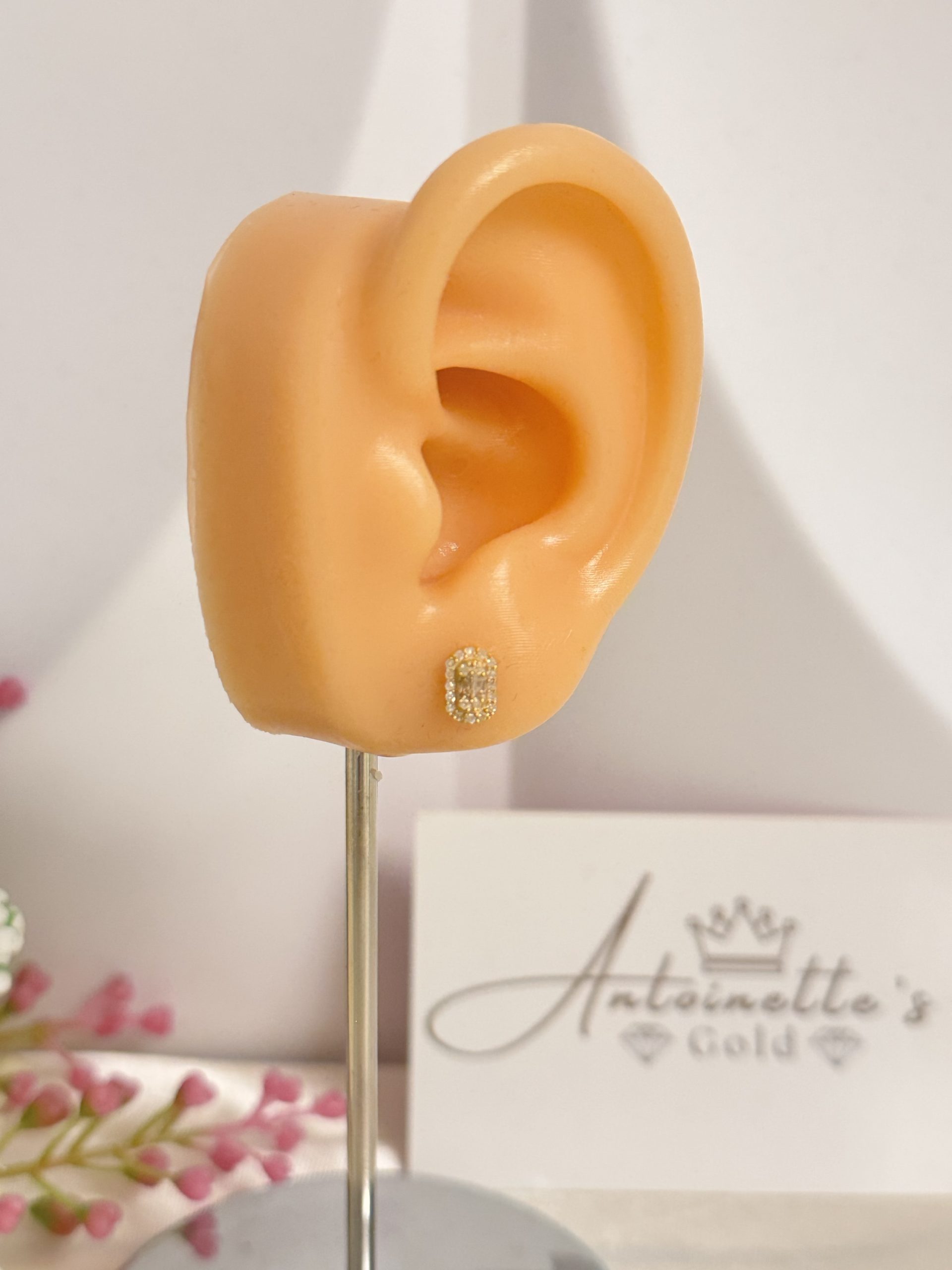 img_8551 DE112047 Halo Diamond Earrings - Image 2