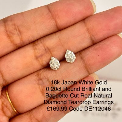 DE112046 Teardrop Diamond Earrings