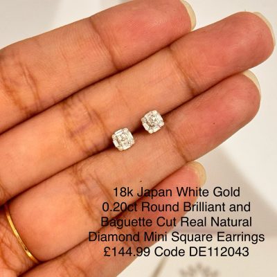 DE112043 Mini Square Diamond Earrings