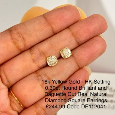 DE112041 Square Diamond Earrings