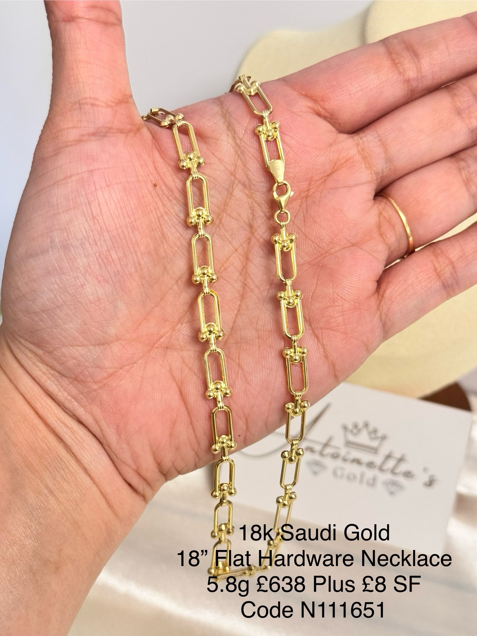 img_8666 N111651 18” Flat Hardware Necklace - Image 2