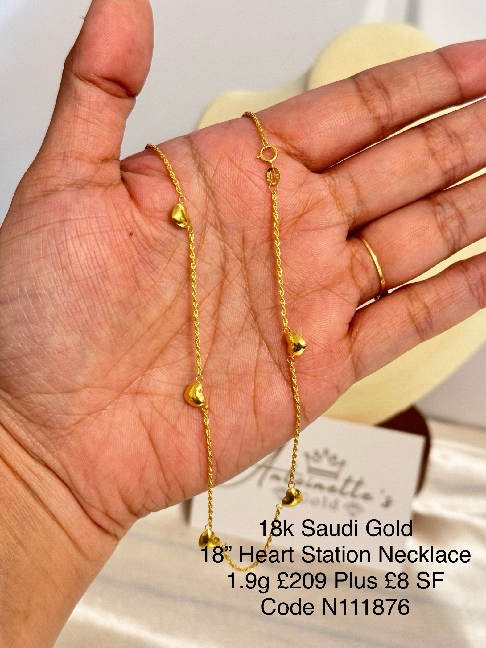 img_8672 N111876 18” Heart Station Necklace - Image 2