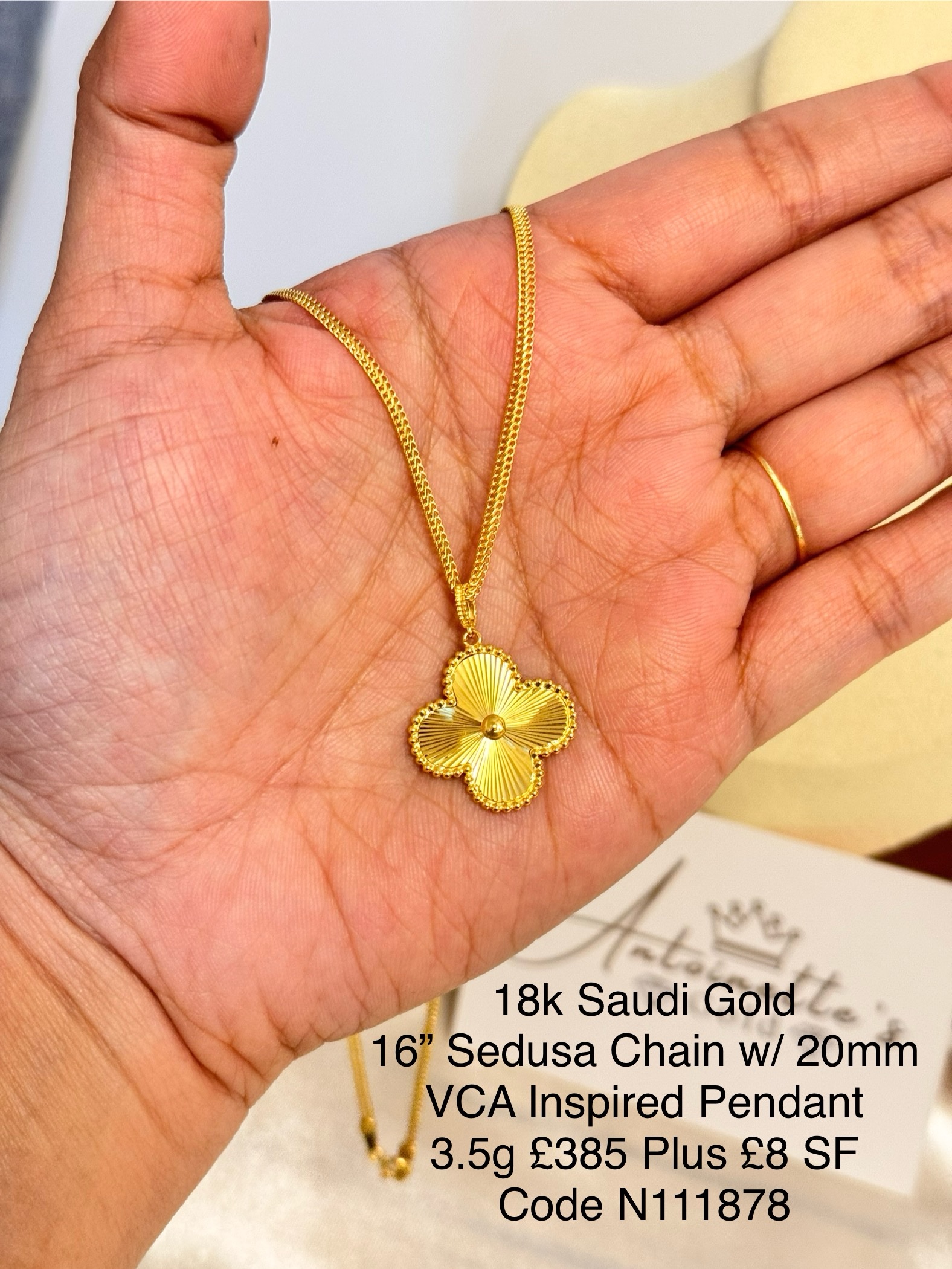 img_8676 N111878 16” 20mm Clover Necklace - Image 2