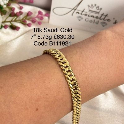 B111921 7” Unisex Cuban Link Bracelet