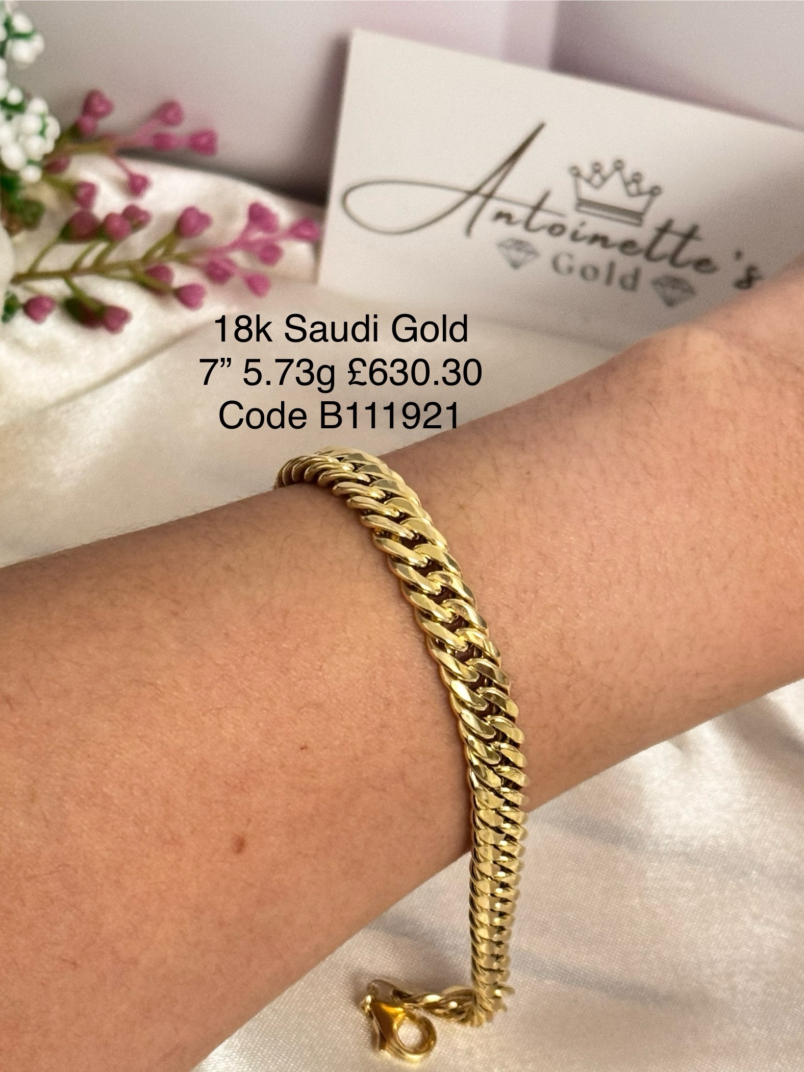 B111921 7” Unisex Cuban Link Bracelet