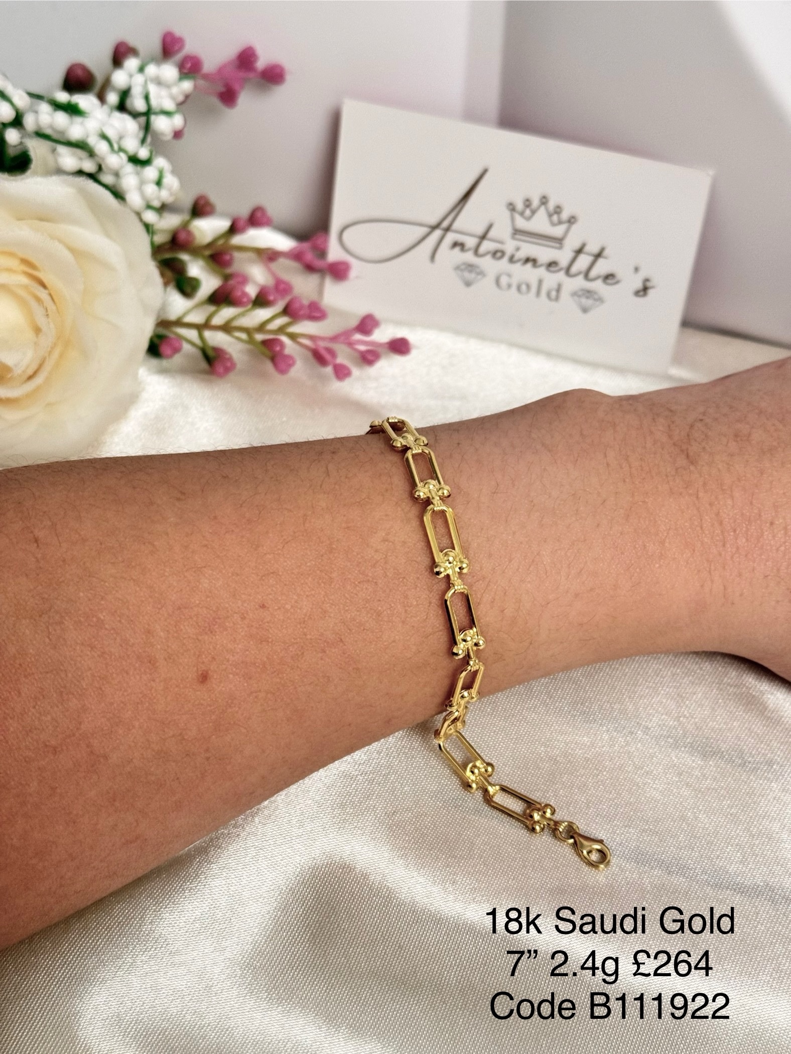 B111922 7” Flat Hardware Bracelet