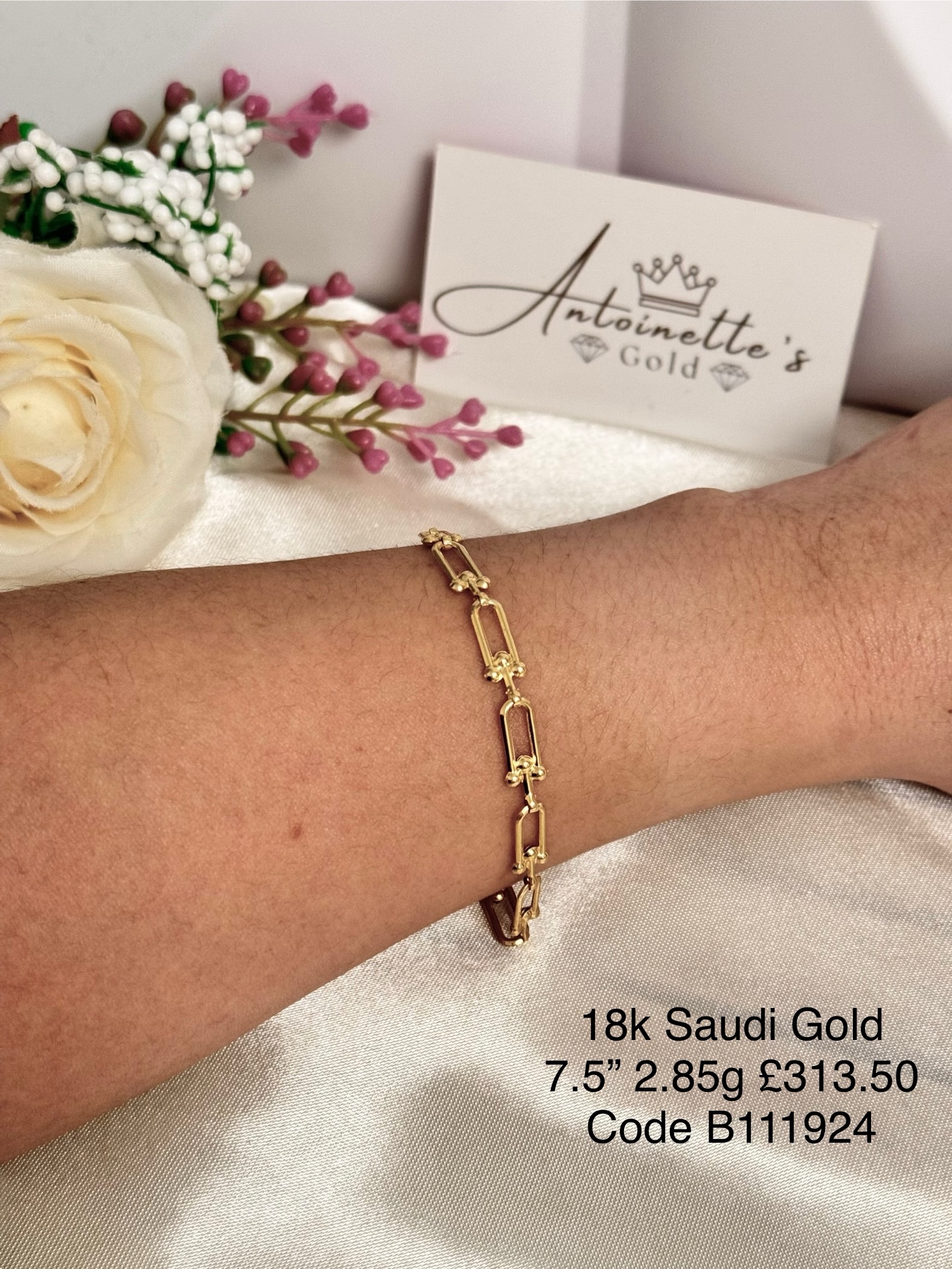 B111924 7.5” Flat Hardware Bracelet