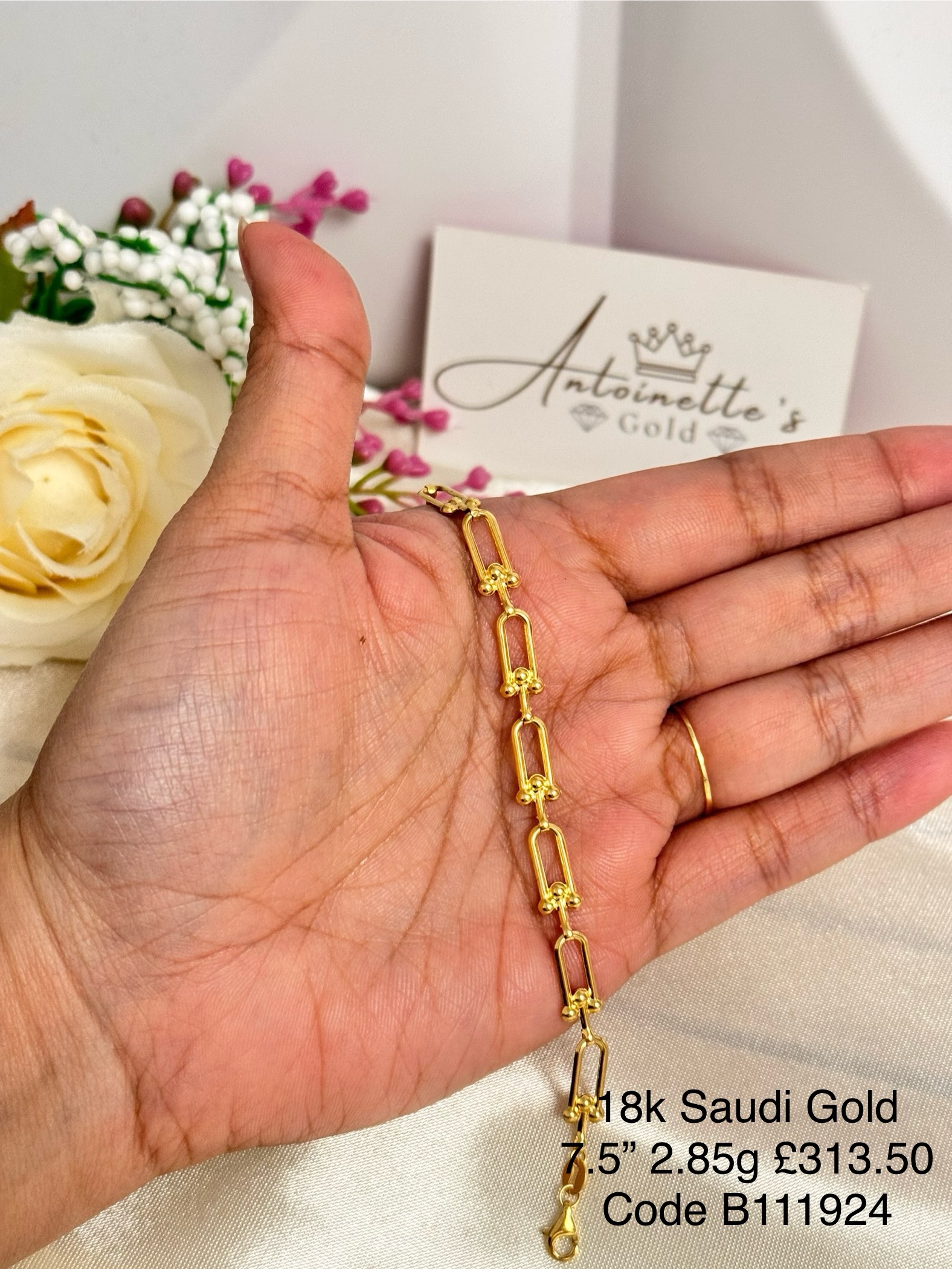 B111924 7.5” Flat Hardware Bracelet - Image 2