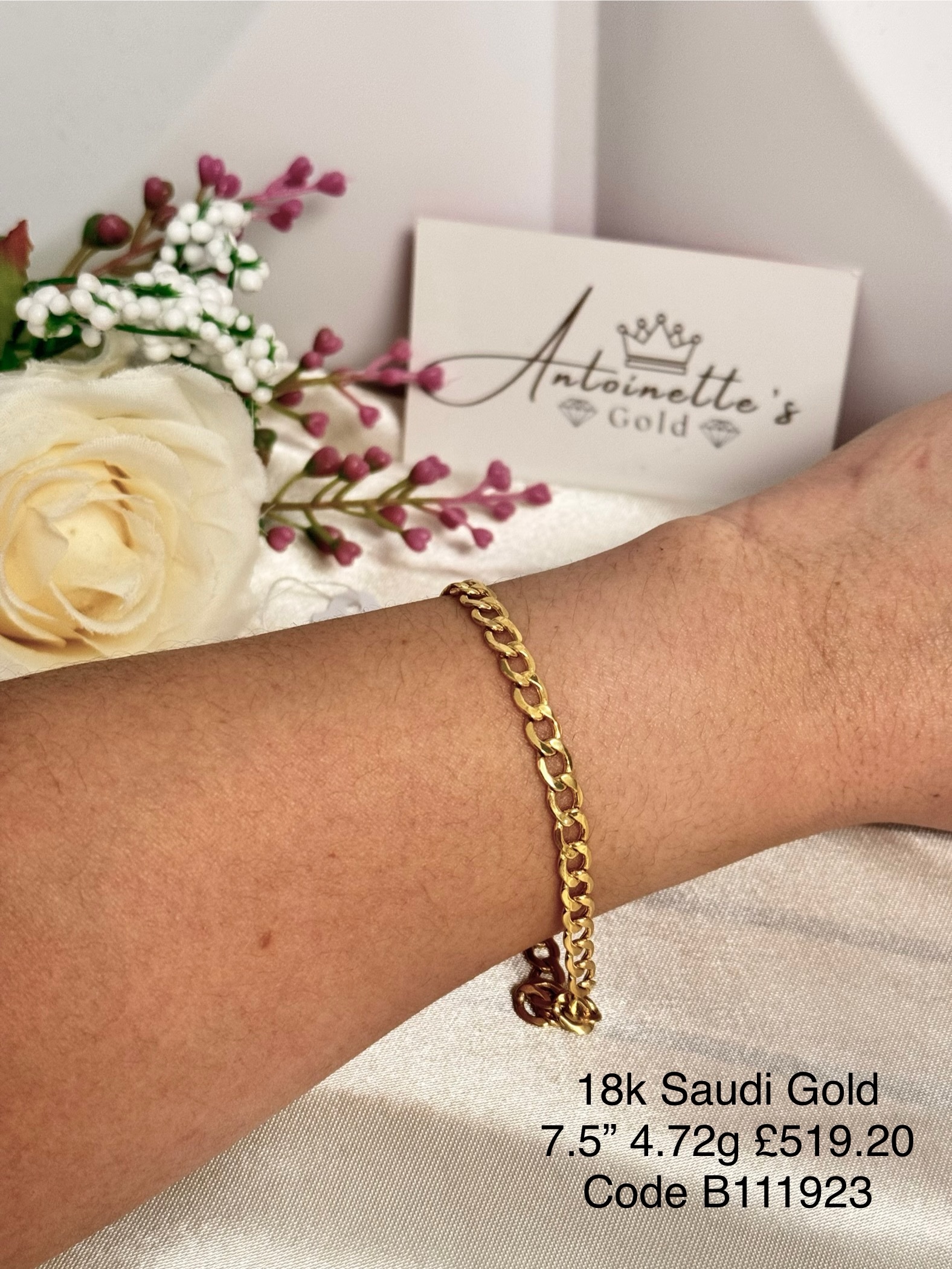B111923 7.5” Unisex Curb Link Bracelet