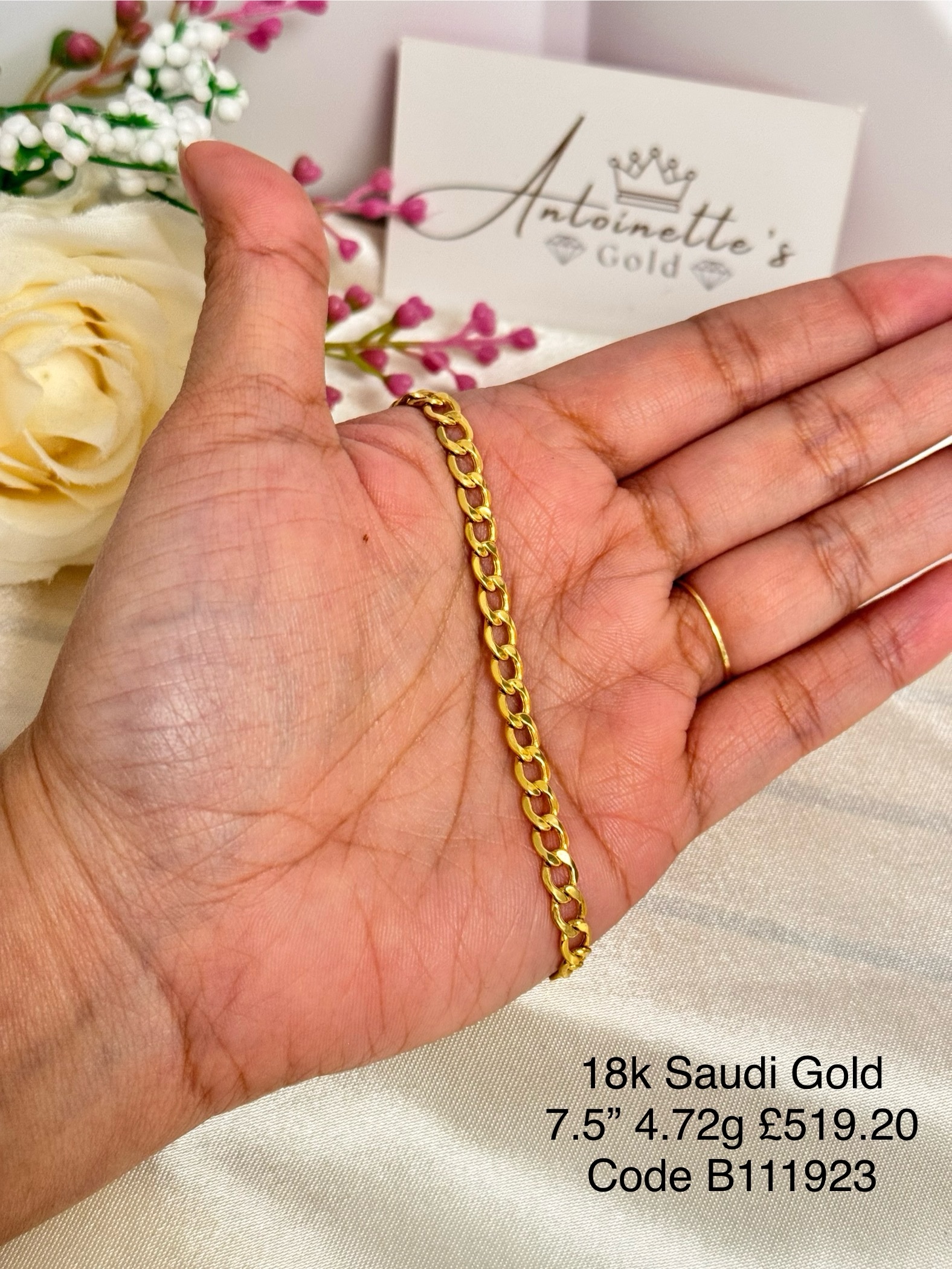 B111923 7.5” Unisex Curb Link Bracelet - Image 2