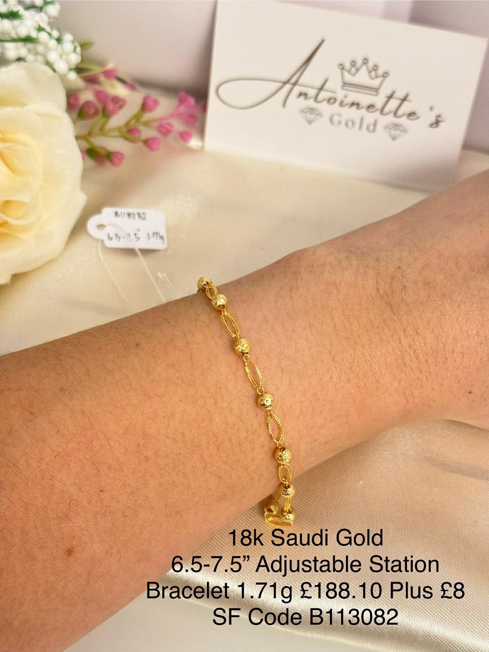 B113082 Adjustable Station Bracelet 6.5"-7.5"