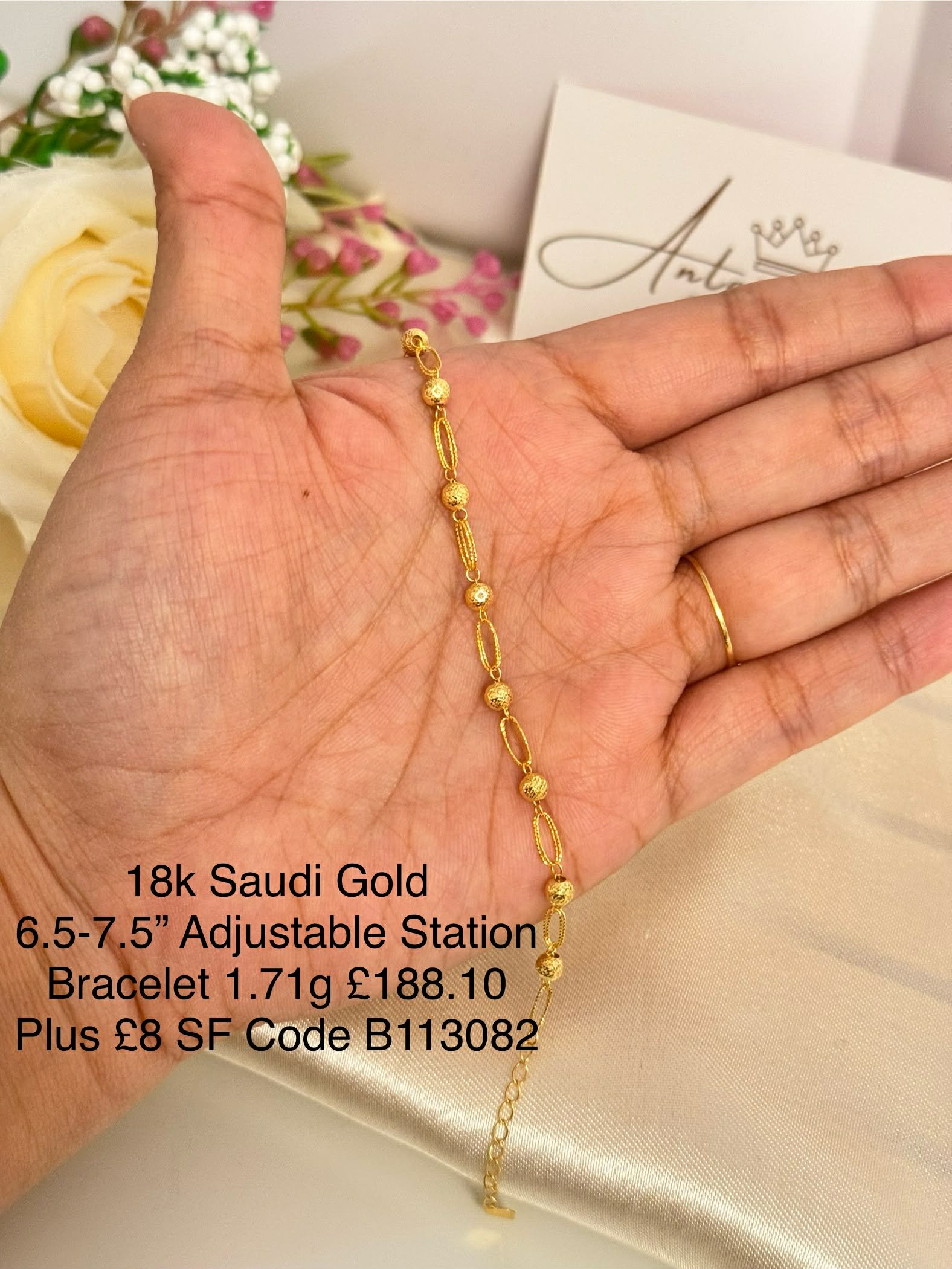 B113082 Adjustable Station Bracelet 6.5"-7.5" - Image 2