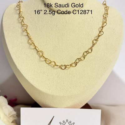 C12871 Heart Link Chain size 16"