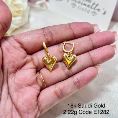 E1282 Heart Dangling Earrings