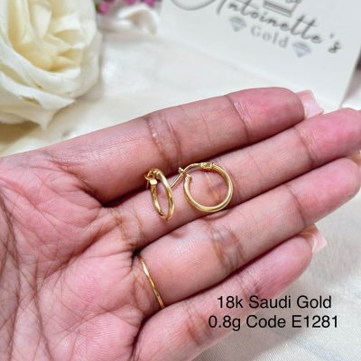 E1281 Smooth Plain Hoop Earrings