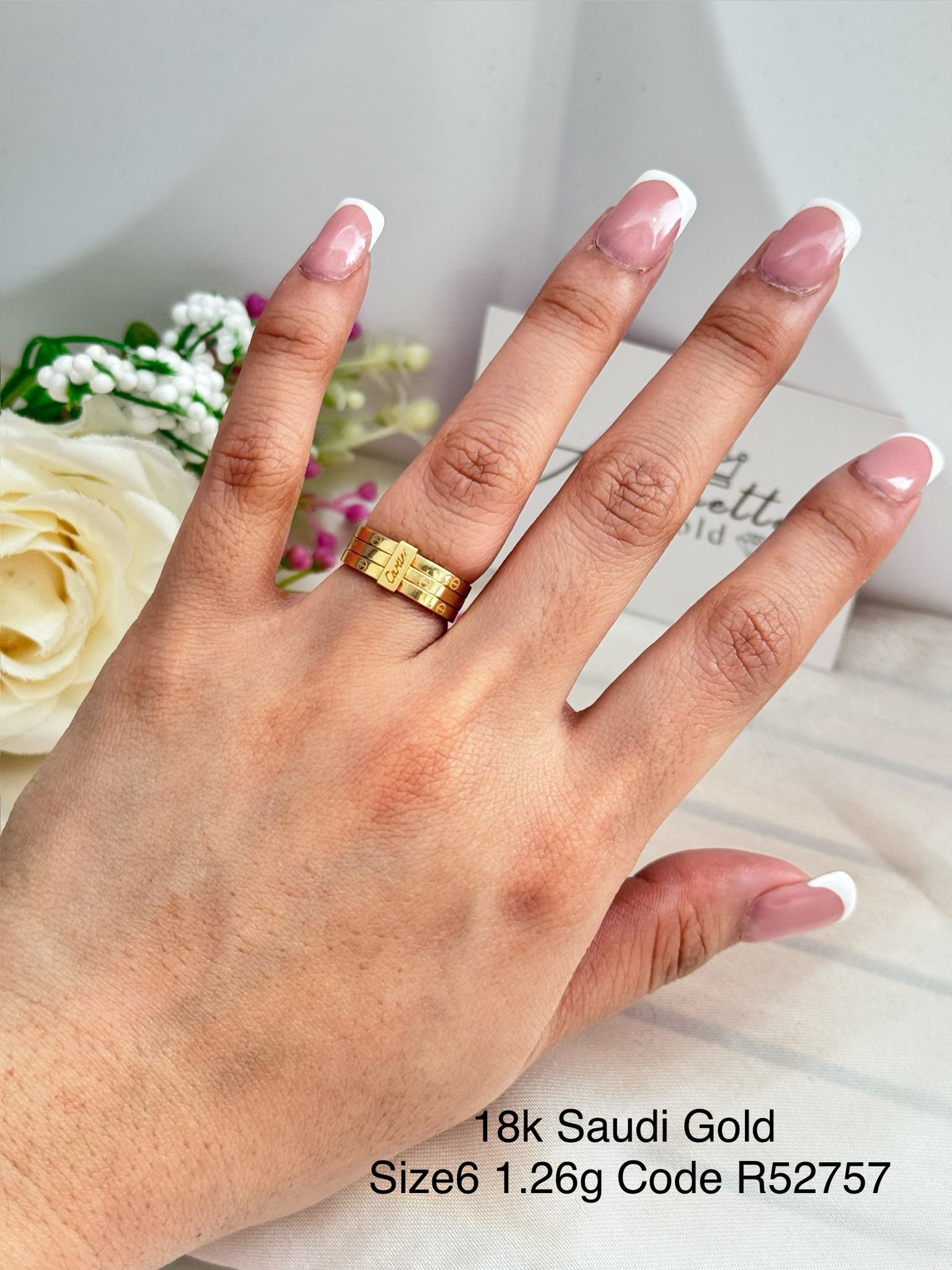 R52757 Cartier Inspired Layered Ring size6